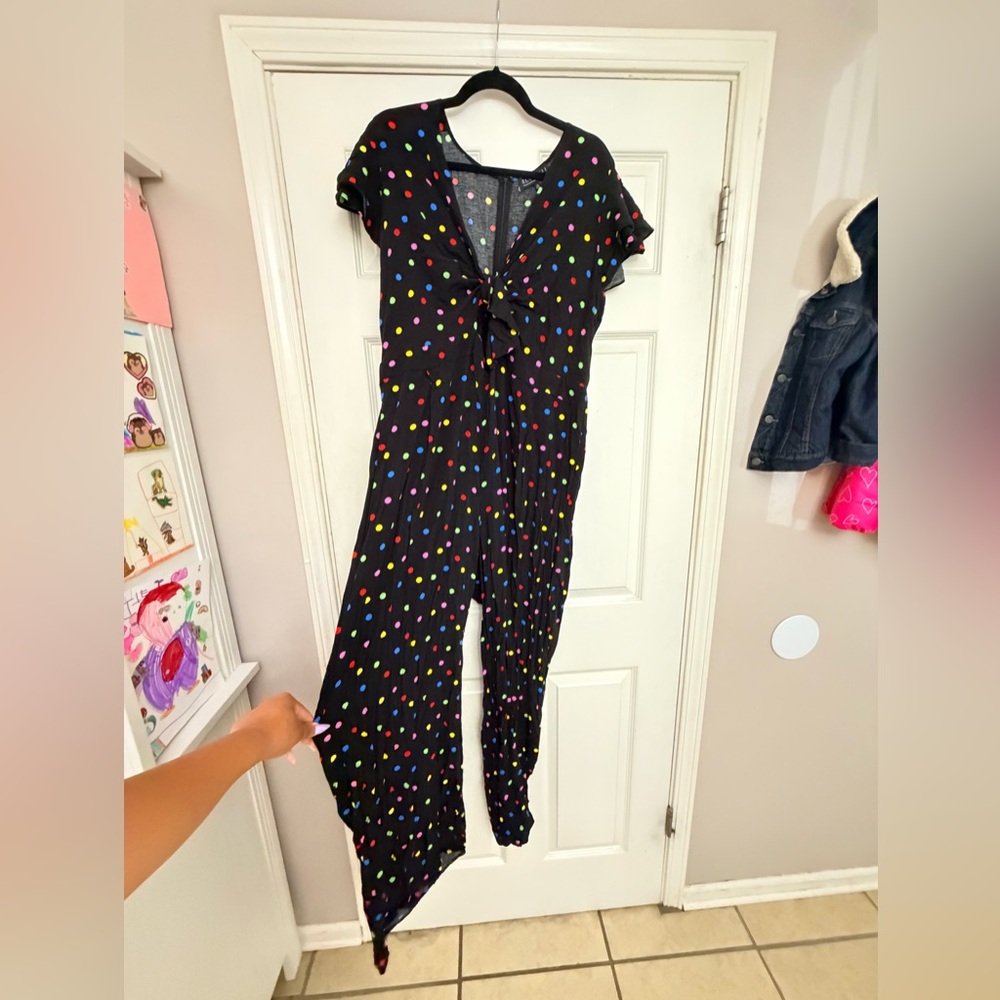 Eloquii Polka Dot Jumpsuit